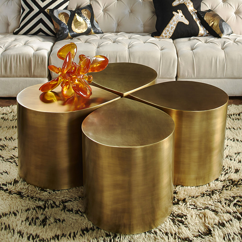 Szőlőtervezés Esthetic Luxury Dohányzóasztal 4 arany oldalsó asztalok anappaliban Modern