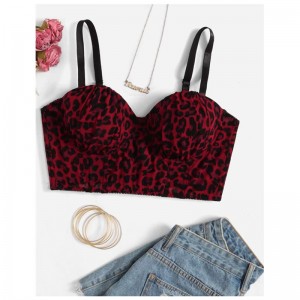 Plusz leopárd ruched bust underwire melltartó