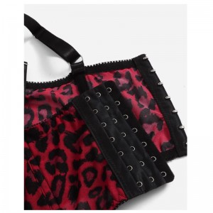 Plusz leopárd ruched bust underwire melltartó