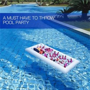 Felfújható fehér jégbár, jég lebegő, felfújható medence