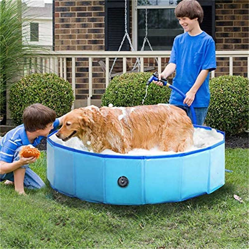 Tartós hordozható kisállat kád, összecsukható, összecsukható kutya fürdő medence