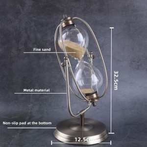 Időzítő Fém forgó homokóra Európa stílusúnappali dekoráció dísztárgyak születésnapi ajándék30/60 mins Time Hourglass