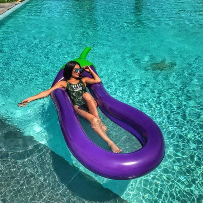 Hot értékesítési új felfújható padlizsánnet float, felfújható víz játék medence, strand