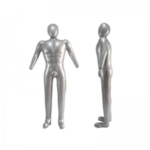 Felfújható PVC férfi manöken modell, teljes méretű fejjel és karokkal, műanyag teljes test manöken