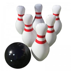 A felfújható bowlingkészlet tartalmaz egynagy labdát és 6 felfújható bowlingcsapot Jumbo Bowling Set játék gyerekeknek