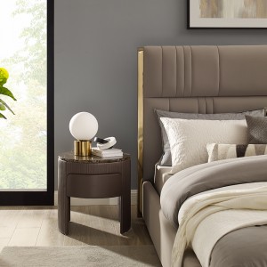 európai stílusú fehér bőr modern luxus éjjeliszekrény márványágyak körének kerek