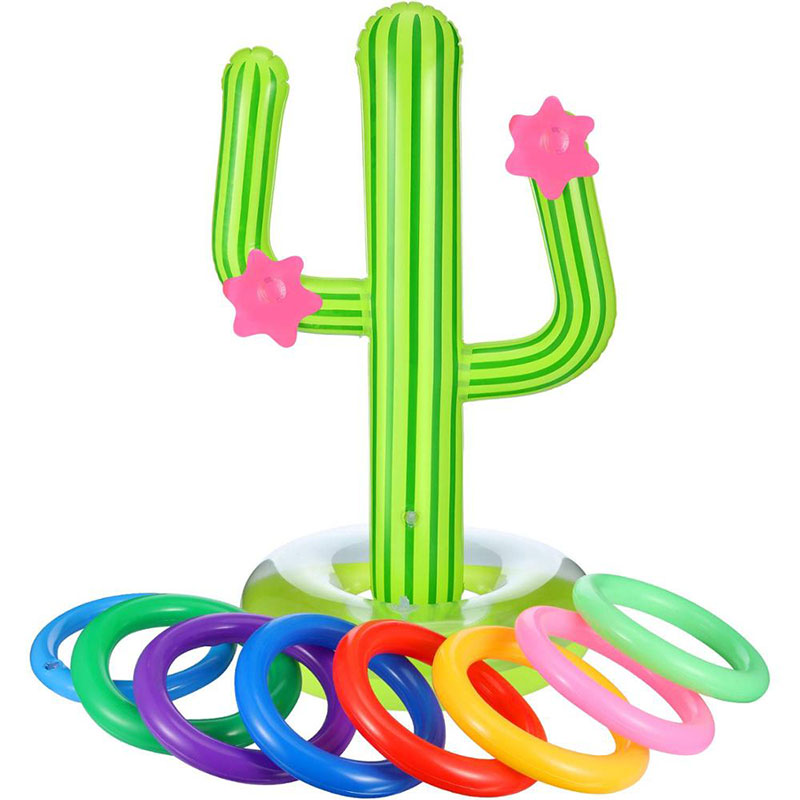 Felfújható kaktuszgyűrű -dobás játékkészlet úszó, kaktusz játék úszó