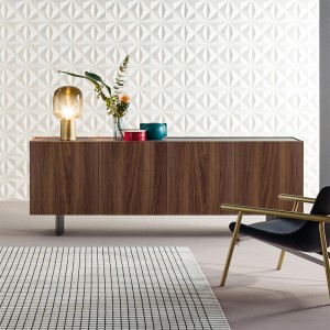 skandináv modern dió fa oldalsó fedélzeti fa szekrény TV -szekrénynappali