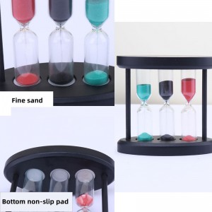 3 az 1 -ben homokóra fa üveg homokos időzítő a konyhai főzéshez európai kreatív fa fém forgó homokóra időzítő