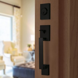 8003 Feketenagy teherbírású bejárati ajtó bejárati fogantyete egyetlen holtponttal, bejárati zárkészlettel