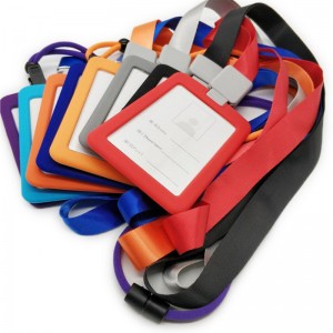 Gyárinagykereskedelem Szilikon ID -Kártya tartó Badge IDnév kártya tok címke tartó tiszta akril ablakkal