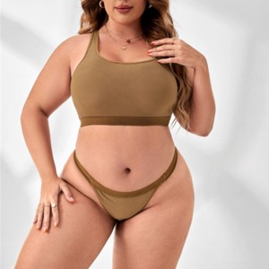 Zökkenőmentes kényelmesnők fehérneműkészlet panel melltartók szexi tanga fehérneműkészlet