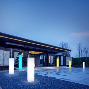 kültéri vízálló kerti fényfesztivál party rendezvény esküvői LED dekoratív padlólámpák szivárvány színűnégyzet alakú oszlop fény