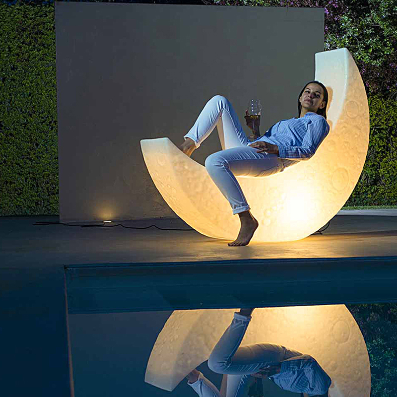 Party LED világító lengő szék kültéri/indoor Műanyag Hold Lámpa fényes LED Hold hintaszék