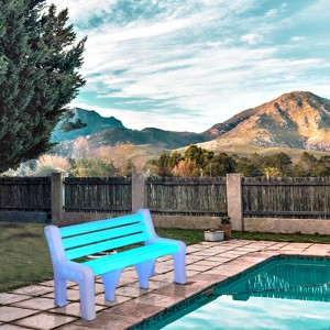 LED -es izzó parkpadok külső, PE műanyag akkumulátorral működtetett kerti pad, télikert, terasz, gyep vagy kerti ülés 600 kg -ot viselhet