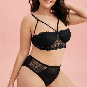 Virágos csipke heveder 2 darab fehérnemű szett szexi fehérneműkészlet