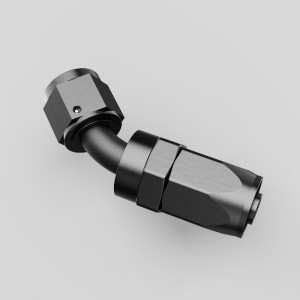 45 fokos alumínium egy darabból álló teljes áramlású forgó tömlő vég olaj üzemanyag -tömlő vége