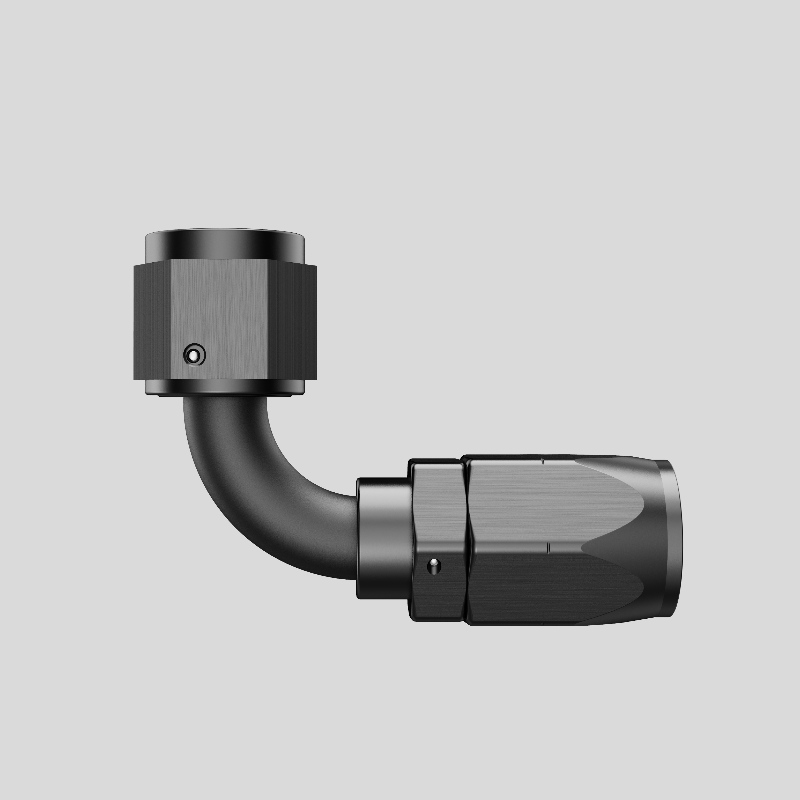 90 fokos alumínium forgó Egy tömlő vége fonott üzemanyagvezetékhez