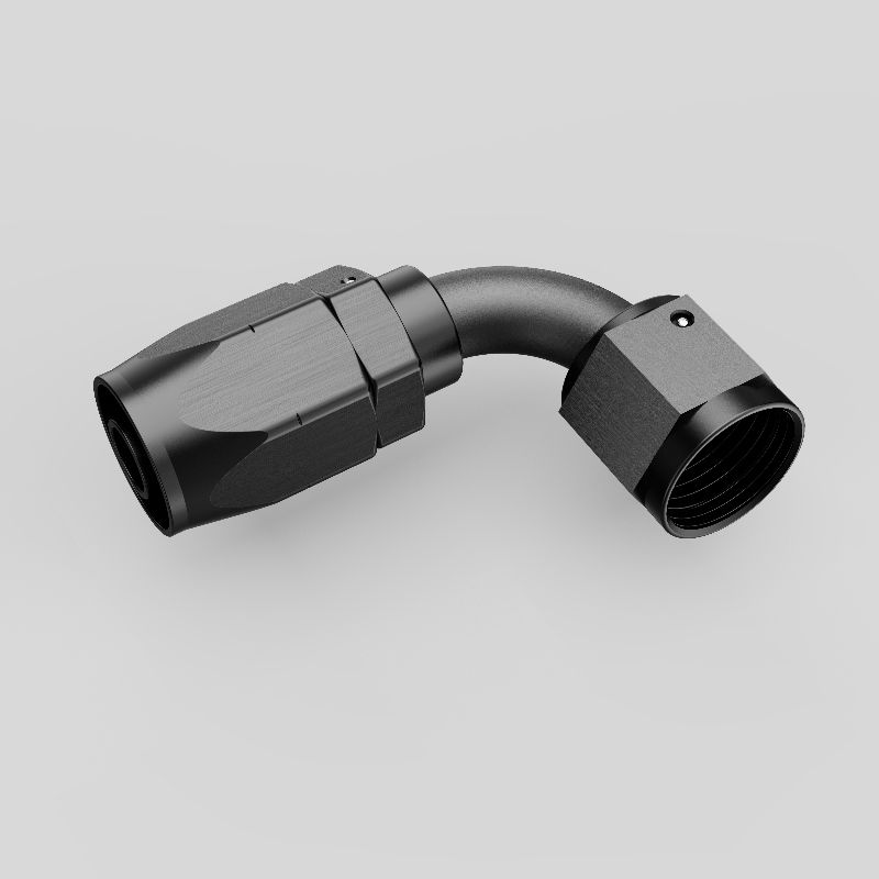 90 fokos alumínium forgó Egy tömlő vége fonott üzemanyagvezetékhez