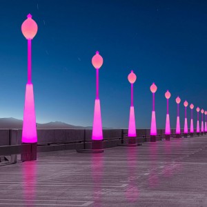 Kültéri kerti LED utcai lámpa pólussal, 60 W -os RGB színű, cserélő gyönyörű vízálló utcai lámpa kert, terasz, park, iskola, gyep, villa, utcai világítás és dekorációhoz