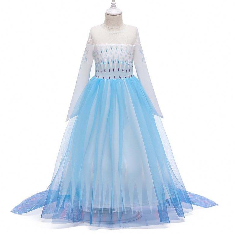 2020nagykereskedelmi ins Hó királynő Elsa ruha hercegnő lány Anna Long White ruha BX1693