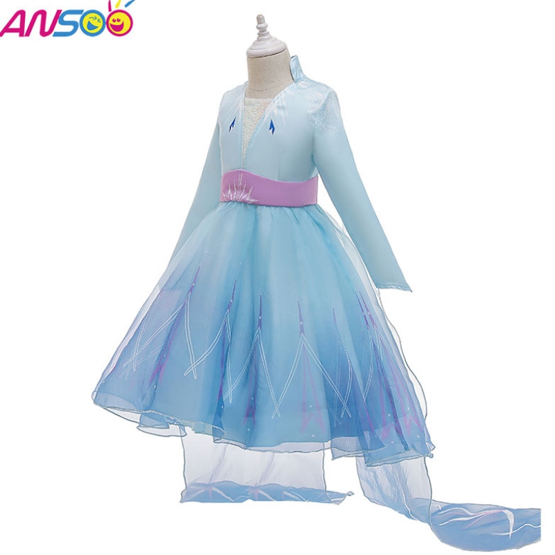 Ansoo legújabb gyerekek hírességek ruhái Elsa hercegnő ruha halloween jelmezeket viselnek