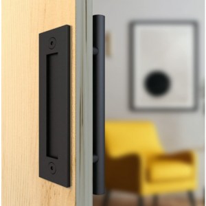 BH001 fekete kerek pajta ajtó húzó fogantyú tolóajtó fogantyú, pajta fa ajtófogantyú