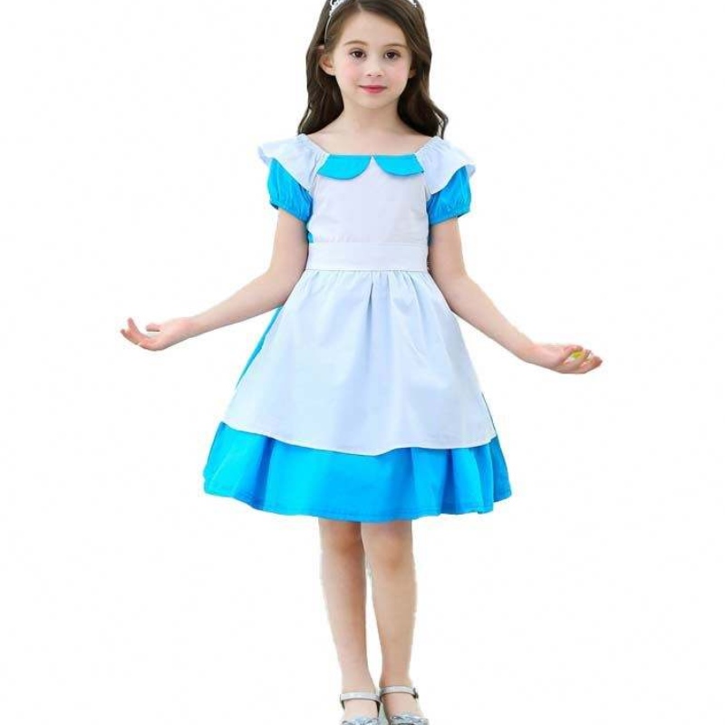 Gyerekek jelmezek ruházat Hófehérke Alice csecsemő 100% pamut 2-6 éves kislány szíjruhák gyerek lány hercegnő ruhák DGHC-029
