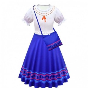 Carnival Halloween Princess Party ruhák virág fodrok hosszú ruha Mirabel Encanto jelmez 90-170cm HCIS-006