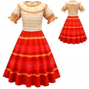 Carnival Halloween Princess Party ruhák virág fodrok hosszú ruha Mirabel Encanto jelmez 90-170cm HCIS-006