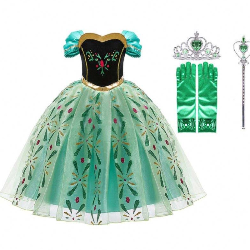 Anna ruha lánynak cosplay húgy királynő hercegnő jelmez gyerekek Halloween ruhák gyerekek születésnapi karnevál díszes ruha és paróka