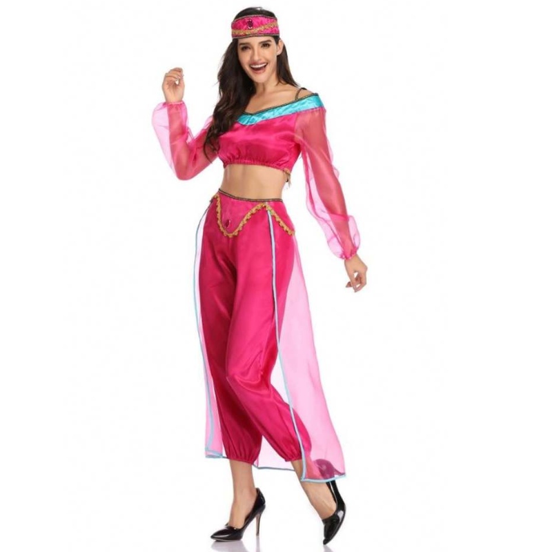 Nagykereskedelmi szexinők hosszú ujjú arab indiai jázmin hercegnő jelmez Halloween tündér görög istennő hölgy cosplay jelmez