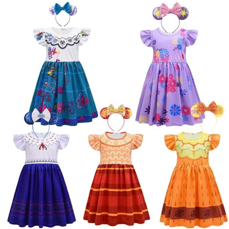 Lányok Encanto Charm ruha Encanto álruhás karneválnyári szűz gyerekek hercegnő midi mirabel Isabela születésnapi party ruha u
