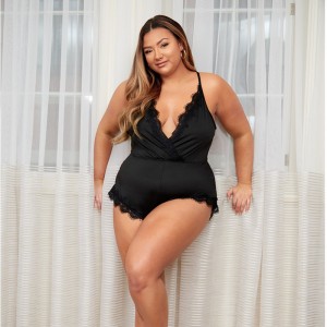 Fésült csipke díszítés Bodysuit Sexy Wrap elülső mackók és mellszoborok