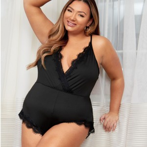 Fésült csipke díszítés Bodysuit Sexy Wrap elülső mackók és mellszoborok