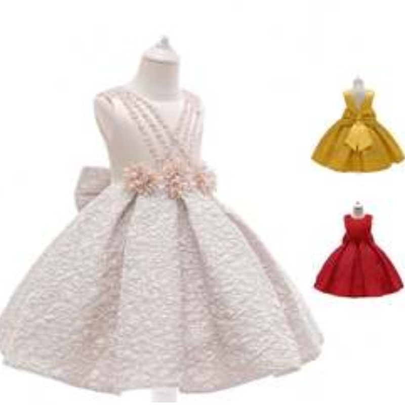 Baige új szatén viráglány hercegnő ruha gyerekek baba party esküvői koszorúslány labda ruha l5252