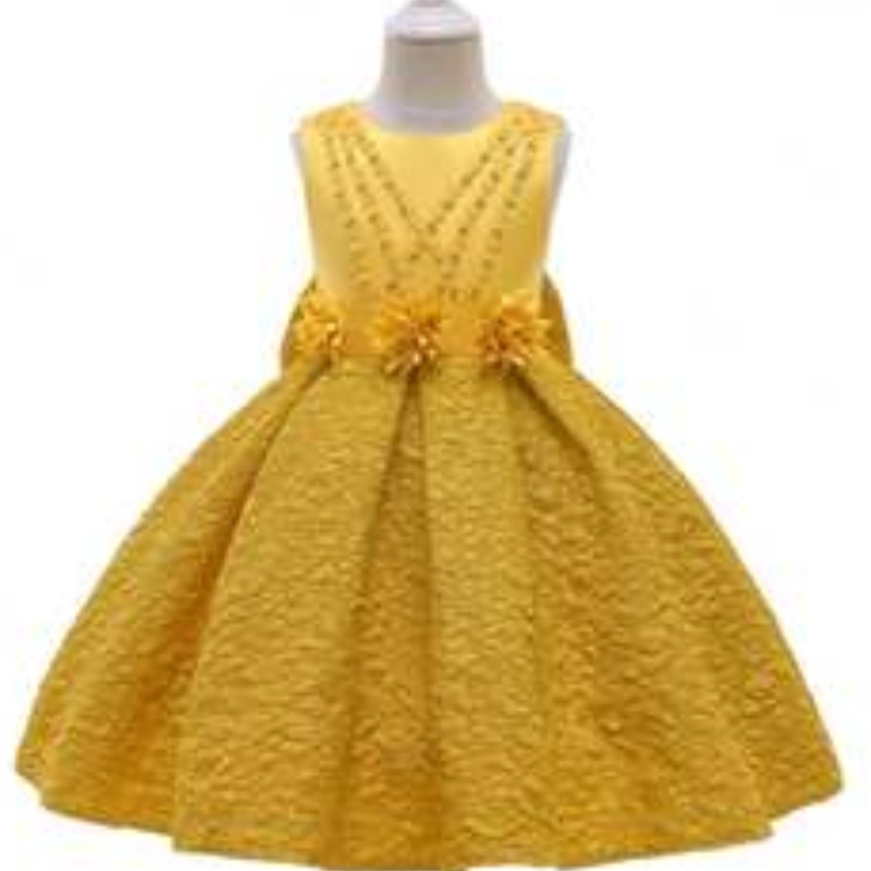 Baige új szatén viráglány hercegnő ruha gyerekek baba party esküvői koszorúslány labda ruha l5252