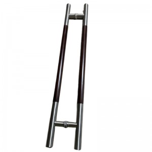 SS-039 Kortárs fa markolat kétoldalas létra stílusú húzófogantyú, rozsdamentes acél üvegajtó fogantyú