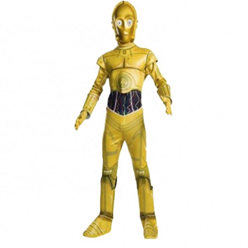 Nagykereskedelmi film&film ruhák öltöny a Halloween születésnapi parti csillagok csillagok Cosplay Wars jumpsuit C-3PO robot jelmez maszkkal