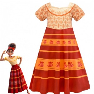 Magic Full House Encanto ruházat ruhák gyerek öltözködési jelmezfesztivál rövid ujjú hercegnő ruha Encanto mirabel cosplay