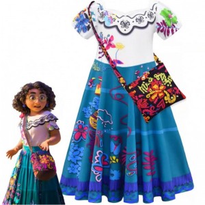 Kiváló minőségű 2022 -es új TV&movie encanto mirabel madrigal cosplay jelmez lány ruha encanto party kellékek