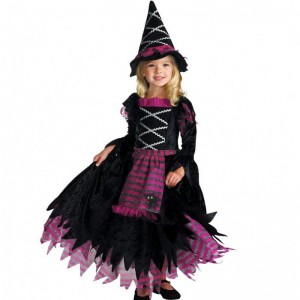 Új termékötletek 2022 Halloween Deluxe Party Fairytale Witch jelmez lányoknak boszorkány kalapú HCVM-007