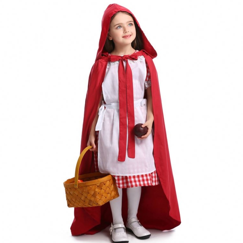Halloween purimnői lány klasszikus kis vörös lovagló jelmez ruha Cape fantasy divatos ruha