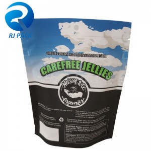 100% -ban újrahasznosítható állványos tasak gyermekálló cipzárral