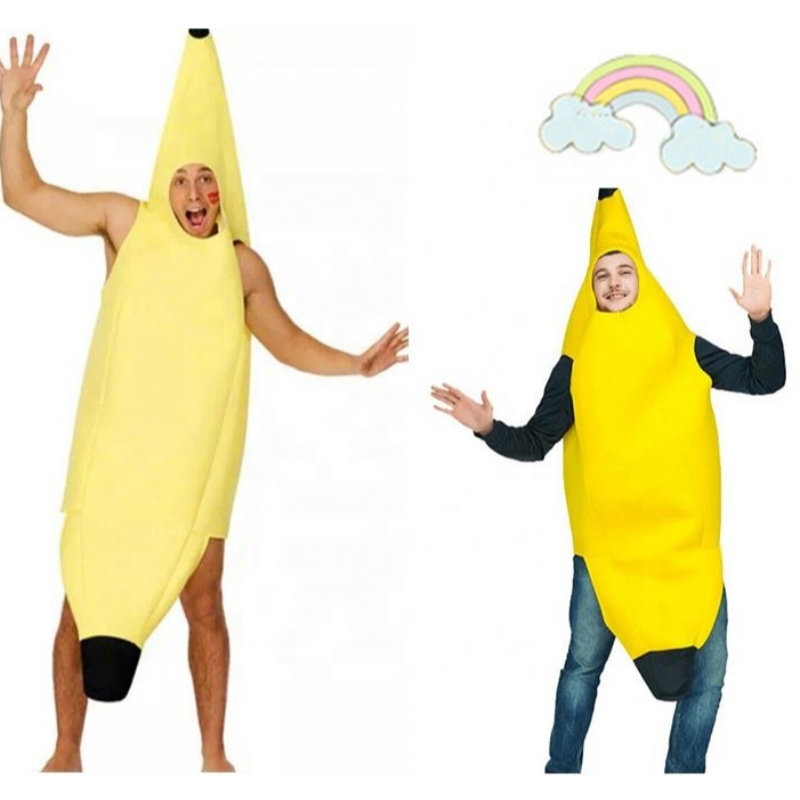 Cosplay alkotások vonzó banán jelmez felnőtt deluxe szett Halloween öltözködési partihoz és szerepjáték unisex banán jelmezhez