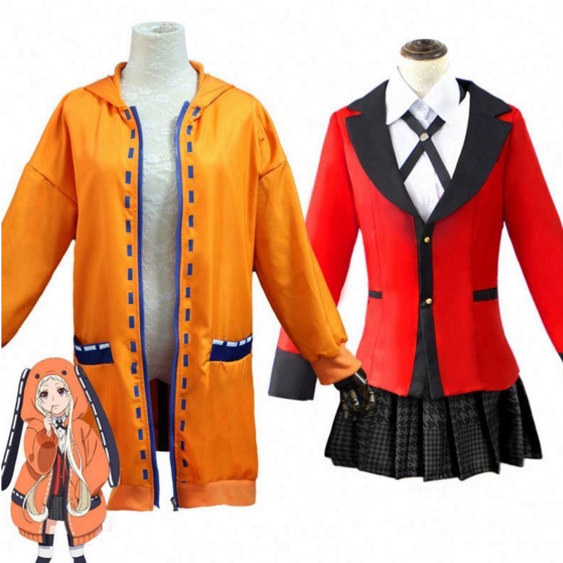 nime Kakegurui cosplay figura yomotsuki runa cosplay jelmezkabát jk iskolák egységes kapucnis halloween ruhanőknek