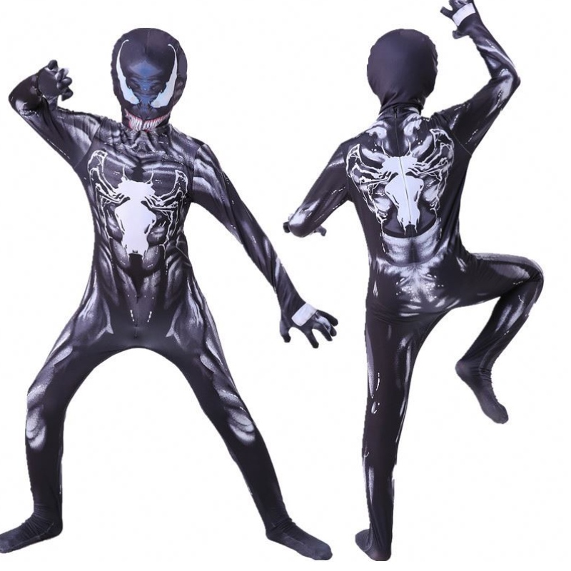 Új kialakítású felnőtt jelmezű gyerekek öltöny jumpsuit fiúk szimbiote pókember jelmezek szuperhősök cosplay Halloween jelmezek