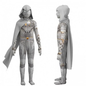 Moon Marc Spector cosplay jelmez felnőtt férfiak Halloween Knight jelmezek Jumpsuit Hood Cape Superhero cosplay ruhával