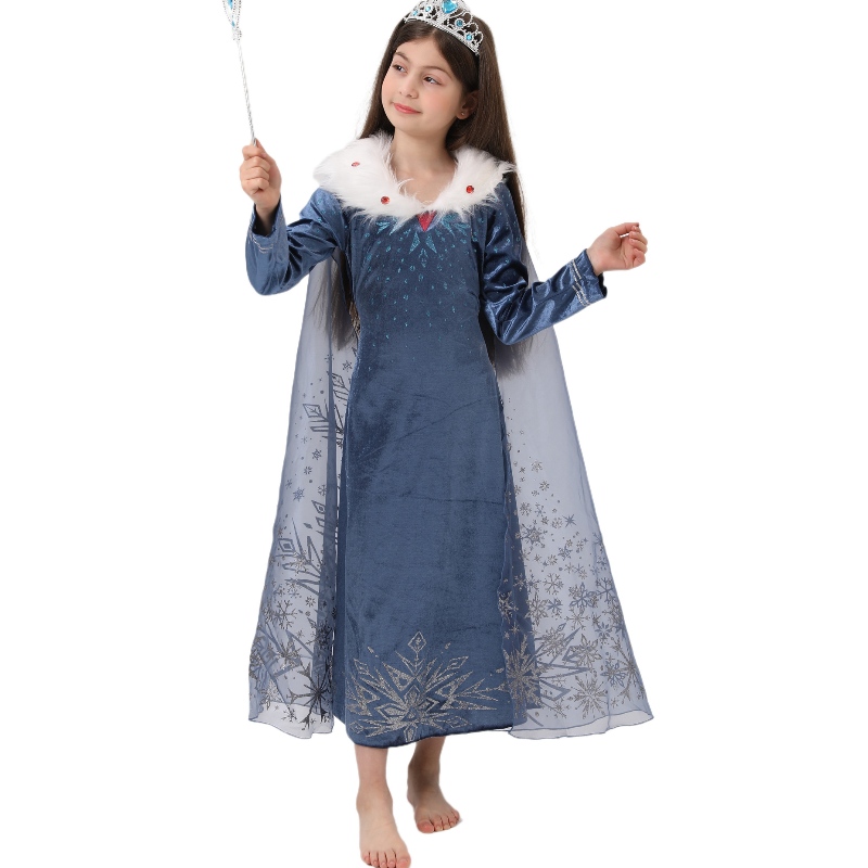 Forró eladás valódi Elsa hercegnő ruha gyerekek Elsa cosplay jelmez