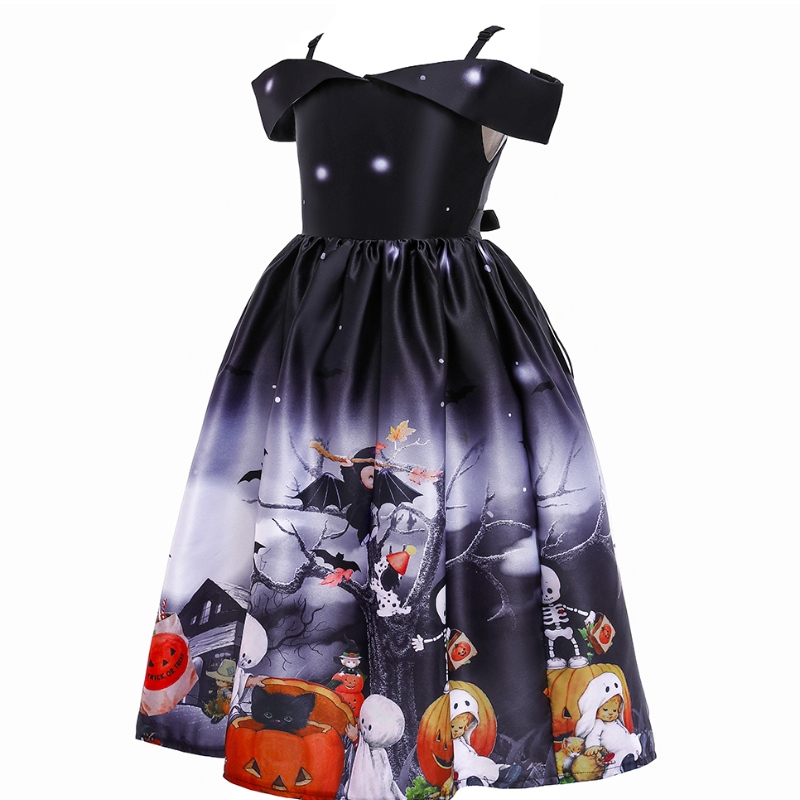 Gyerekek hercegnő ruha halloweennyomtatott rajzfilm ruha csipke jelmez Halloween számára